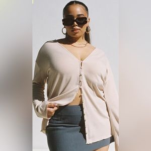 Princess Polly Macy Cardigan Beige Size 4